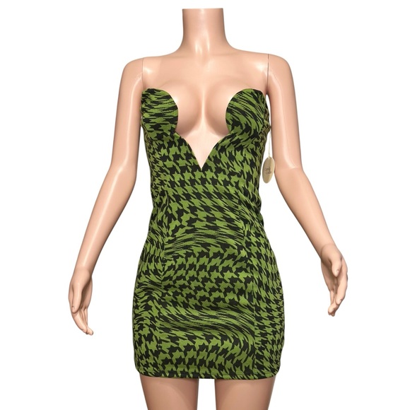 CAMILA COELHO Rayna Strapless Corset Mini Dress, Black & Green, Medium - Picture 5 of 10